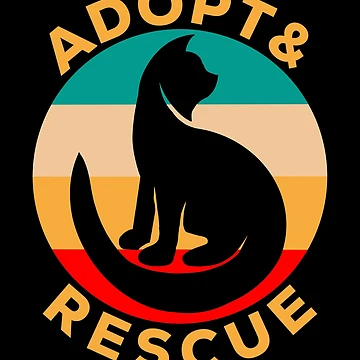 Imagen de la obra Cat Adopt and Rescue - Retro Vintage Sunset de HalpinDesign