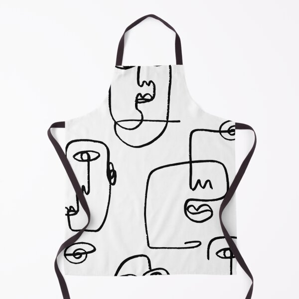 Item preview, One line abstract faces pattern designed and sold by Foxeye Daisy.