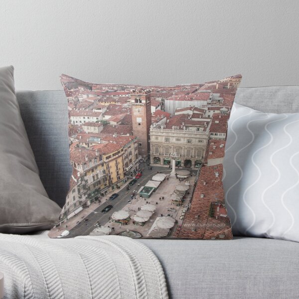 Piazza Erbe, Verona, Italy Throw Pillow