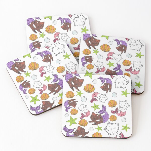 Item preview, Mermaid Cats Pattern designed and sold by danajessicaart.
