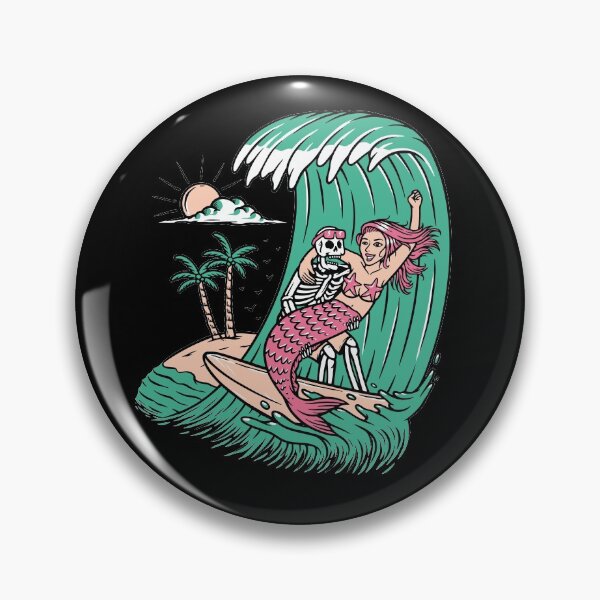 Item preview, surf skull with mermaid design designed and sold by Picspot.