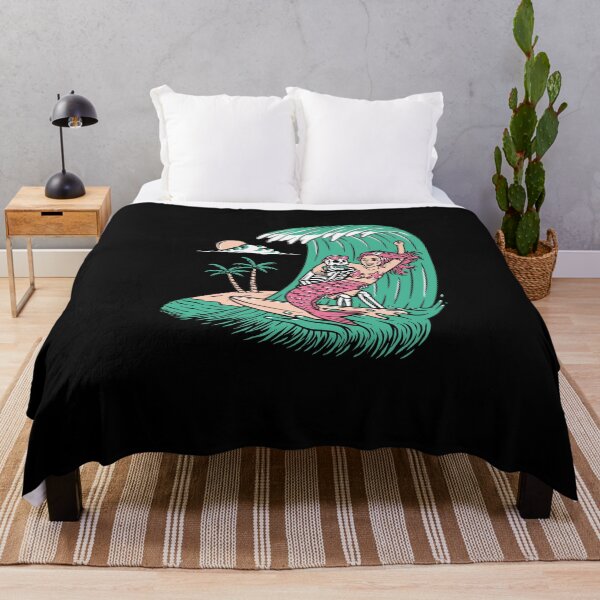 Item preview, surf skull with mermaid design designed and sold by Picspot.