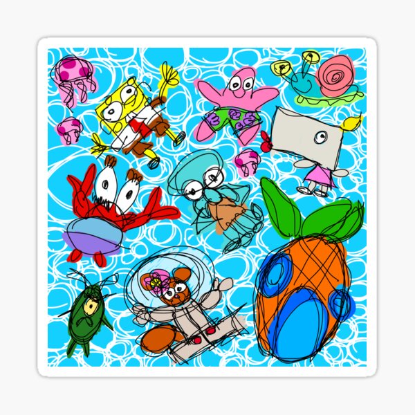 Bubbly Boy And Friends Print Sticker