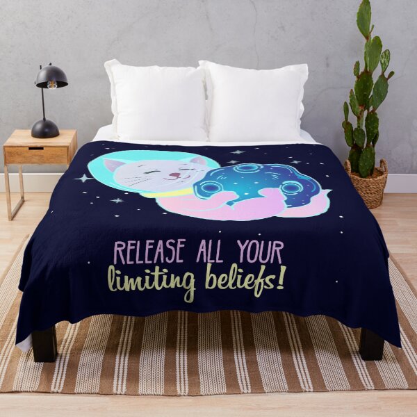 Item preview, Release all your limiting beliefs- space cat designed and sold by creatiwhizz.