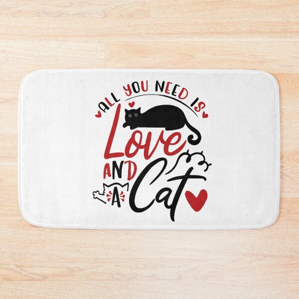 Item preview, All You Need Is Love And A Cat ( Black and Red ) designed and sold by RomeoSketches.