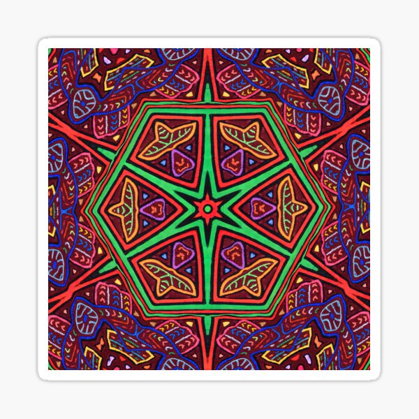 Mola pattern design Panama Sticker