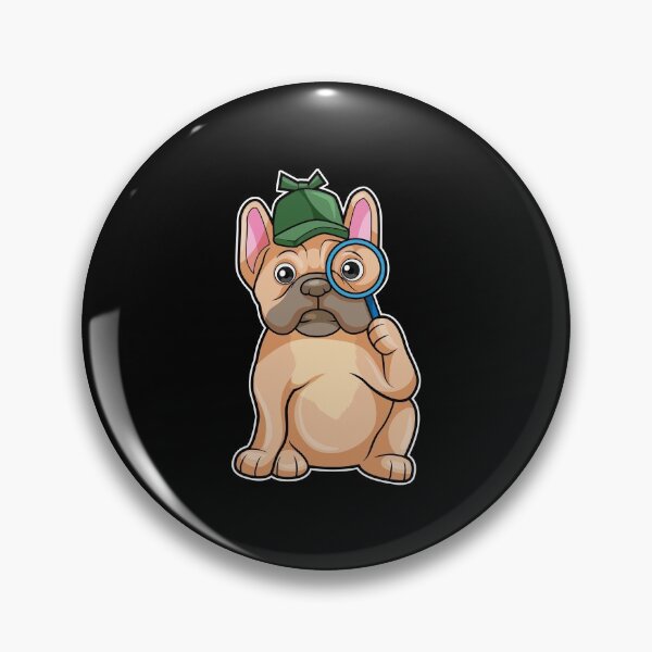 Item preview, French bulldog as Detective with Magnifying glass designed and sold by Snabdesign84.
