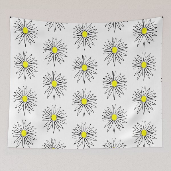 Item preview, Daisy Yellow Coneflower White Petals Hand Drawn designed and sold by H3designs.