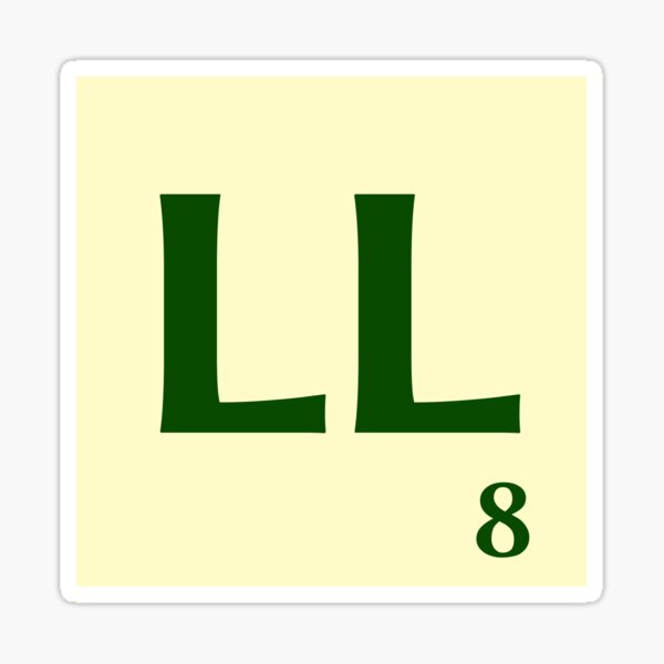 Vista previa del artículo con la obra «Ficha de Scrabble de la LL de 8 puntos», diseñado y vendido por fgrdisseny.