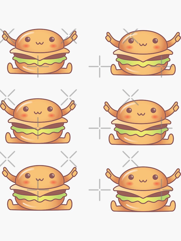 Cute Kawaii Hamburger Sticker Pack Sticker For Sale By Sunilbelidon Redbubble 7411