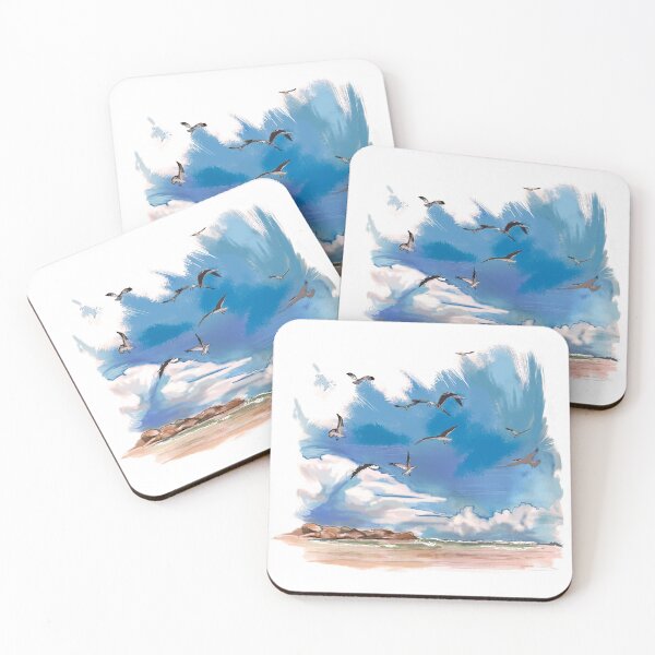 Item preview, Beach Seagulls in Flight  designed and sold by ObservantPoet.
