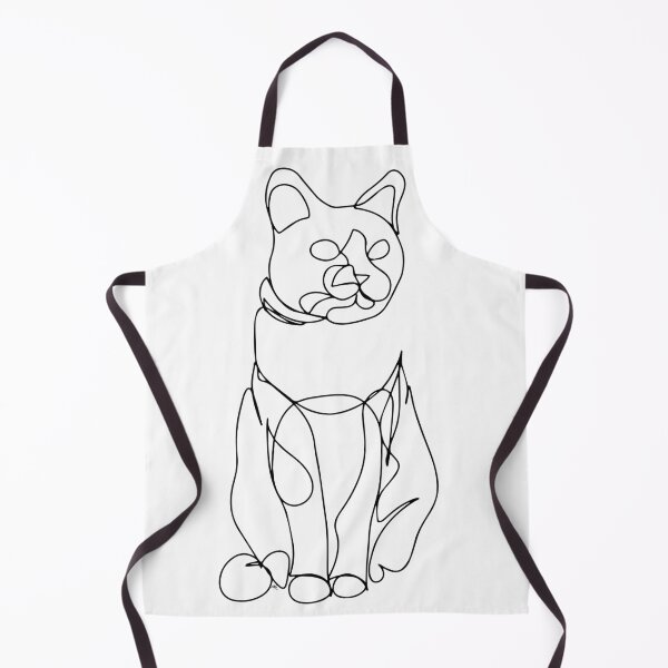 Aperçu de l'œuvre chat en single line drawing (dessin au trait continu) créée et vendue par Mohes-art.