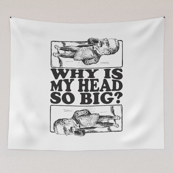 Item preview, WHY IS MY HEAD SO BIG? Black And White designed and sold by crazycollective.