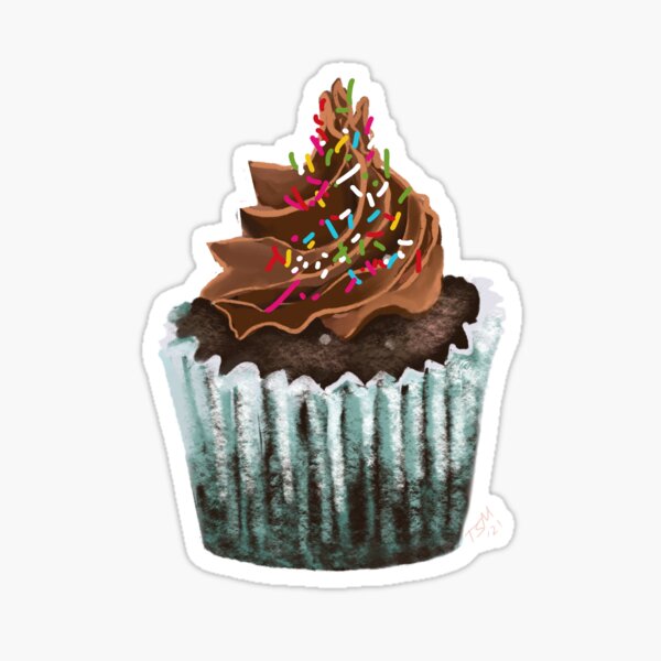 Chocolate cupcake with sprinkles Sticker
