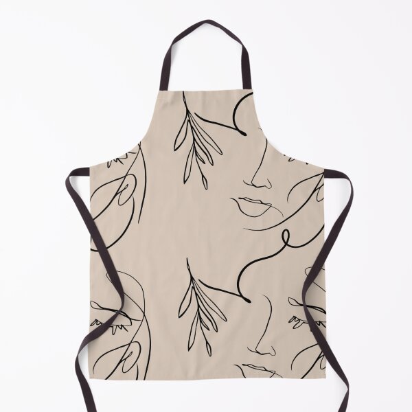 Item preview, Tan Tropical Leaf & Female Face Line Art designed and sold by Dollfacedesign.