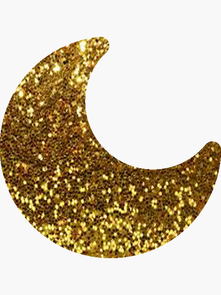 "Gold glittery crescent moon" Sticker for Sale by Awendela Redbubble