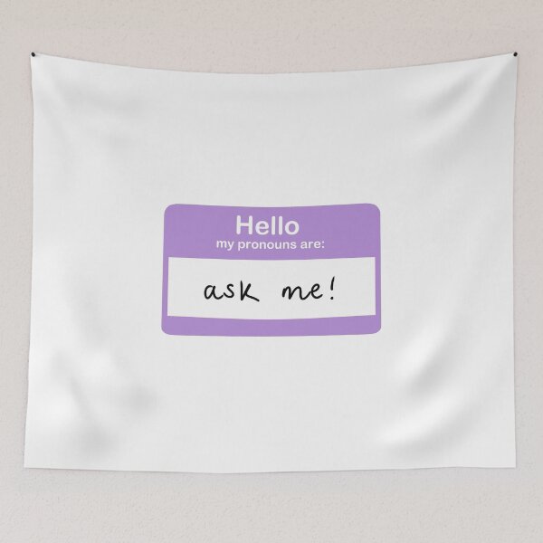 Item preview, Ask Me About My Pronouns Sticker designed and sold by izzychar.