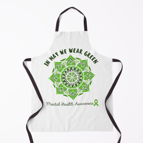 Item preview, In May We Wear Green Mental Health Awareness, Green Mandala Monochromatic Mental Health Ribbon on white  designed and sold by sinceanna.