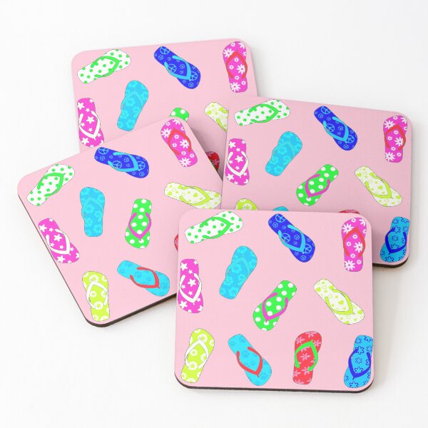 Item preview, Colorful Flip Flops Pink Pattern designed and sold by Julie Erin Designs.