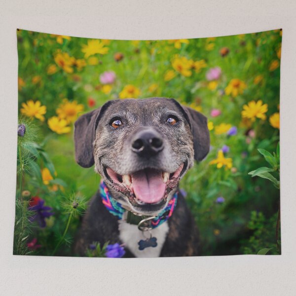 Item preview, Smiley Brindle Dog Savannah designed and sold by PurpleBluesPets.