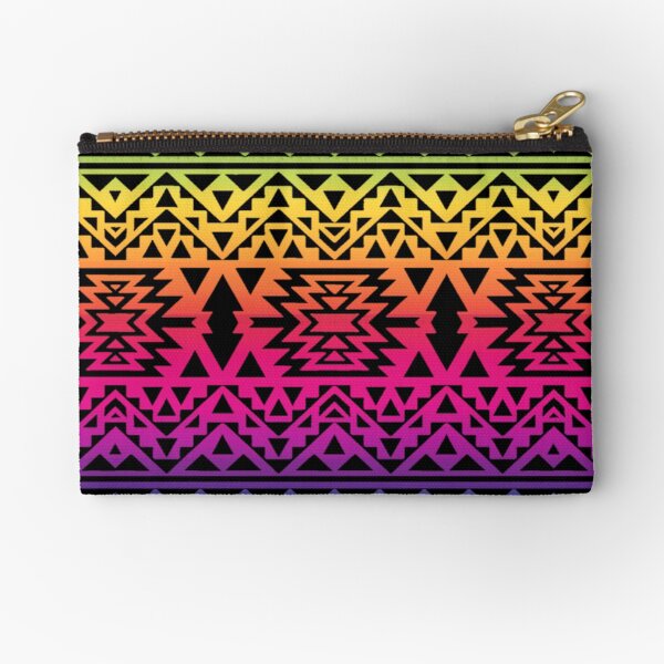 Rainbow Geometric Native American Art Print Zipper Pouch