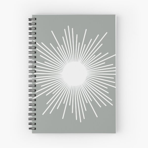 Item preview, Mid Century Modern Minimalist Sunburst - Retro Sun in Grey and White designed and sold by kierkegaard.