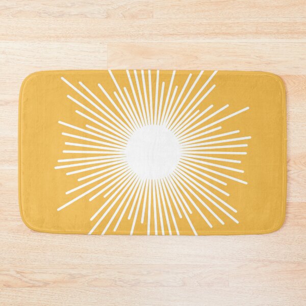 Item preview, Mid Century Modern Minimalist Sunburst - Retro Sun in Marigold Mustard and White designed and sold by kierkegaard.
