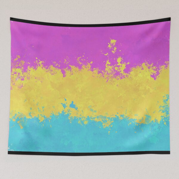 Item preview, Pansexual Paint Splatter Pride Flag designed and sold by Quinn-Draws.