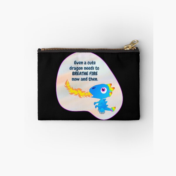 Item preview, Cute Blue Firebreathing Dragon with Rainbow Back designed and sold by ittybittyowl.