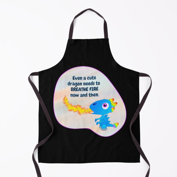 Item preview, Cute Blue Firebreathing Dragon with Rainbow Back designed and sold by ittybittyowl.
