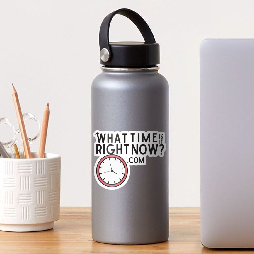 "what time is it right now logo" Sticker for Sale by jennlang Redbubble