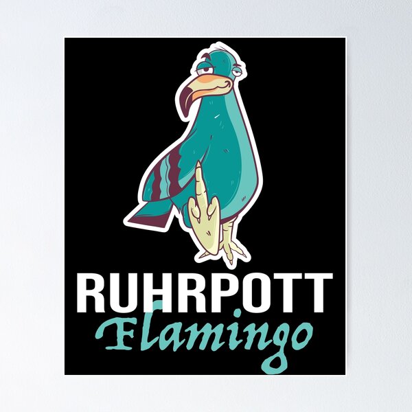Item preview, Funny Ruhrpott flamingo dove design designed and sold by DesignbyManthey.
