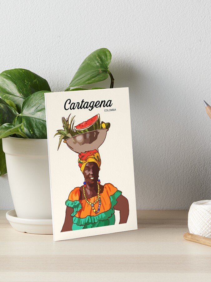 Fruit vendor or Palenquera from Cartagena Colombia. | Art Board Print