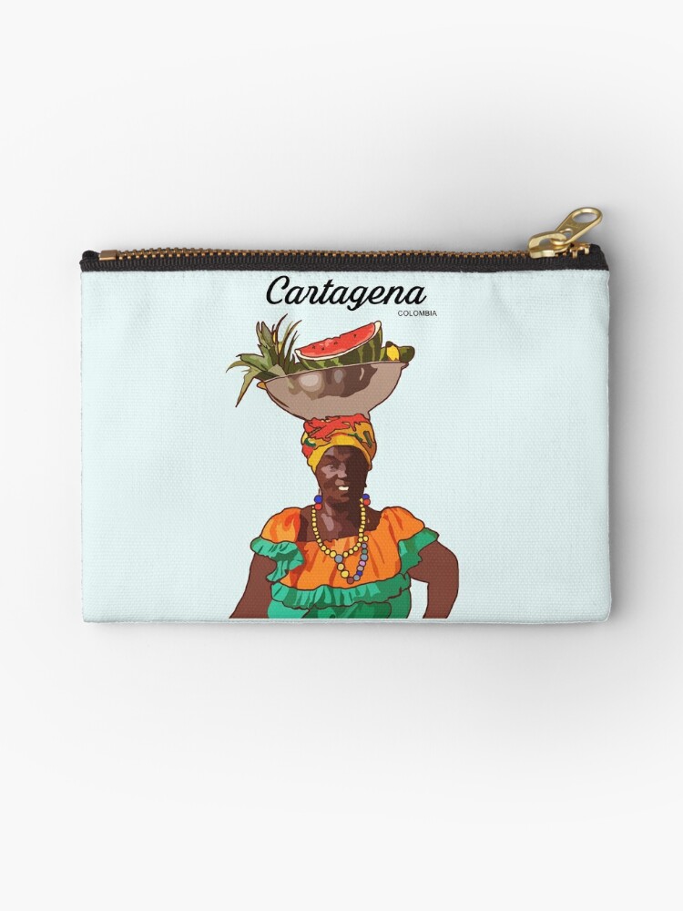 Fruit vendor or Palenquera from Cartagena Colombia. Zipper Pouch by Julio  Benitez