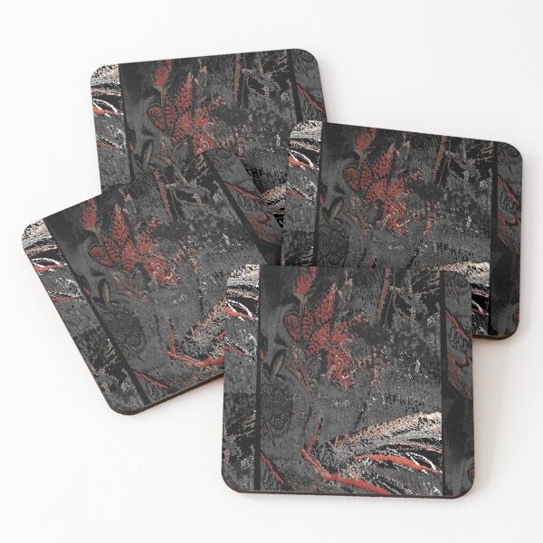 Item preview, Orange grey & black floral pattern designed and sold by NJGarms.