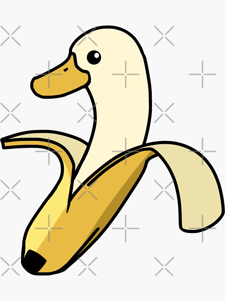 "Banana Duck Cute Funny Cartoon" Sticker for Sale by patrick10reyes