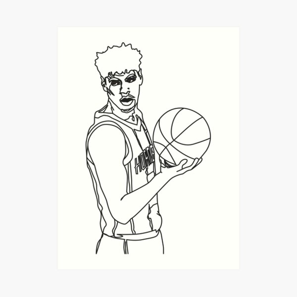 How to Draw Lamelo Ball for Kids - Charlotte Hornets 
