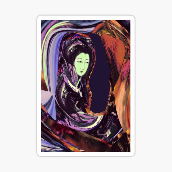 A damsel in a sedan chair Sticker