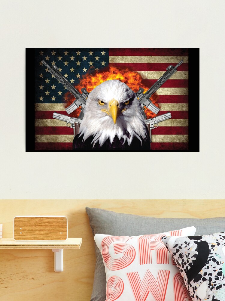 American Bald Eagle on a Branch - Painting – Canvas Art Plus