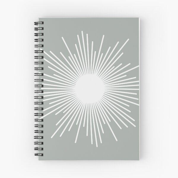 Item preview, Mid Century Modern Minimalist Sunburst - Retro Sun in Light Grey and White designed and sold by kierkegaard.