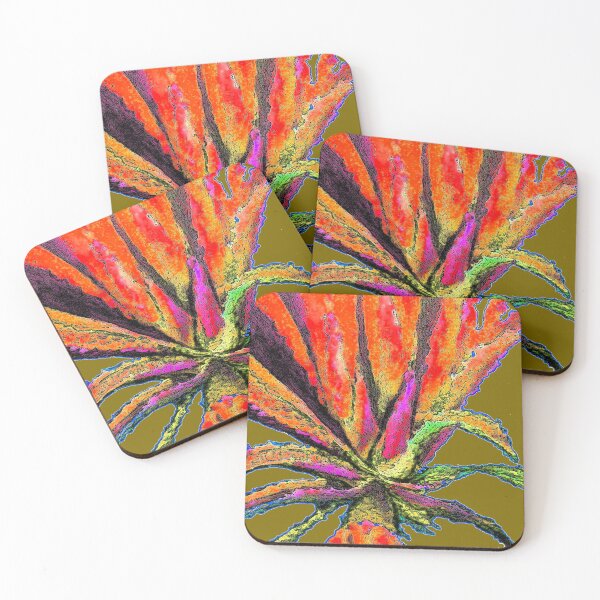Item preview, ARTE DEL CACTUS DE AGAVE ABSTRACTO DEL DESIERTO NARANJA-MARRÓN designed and sold by sharlesart.
