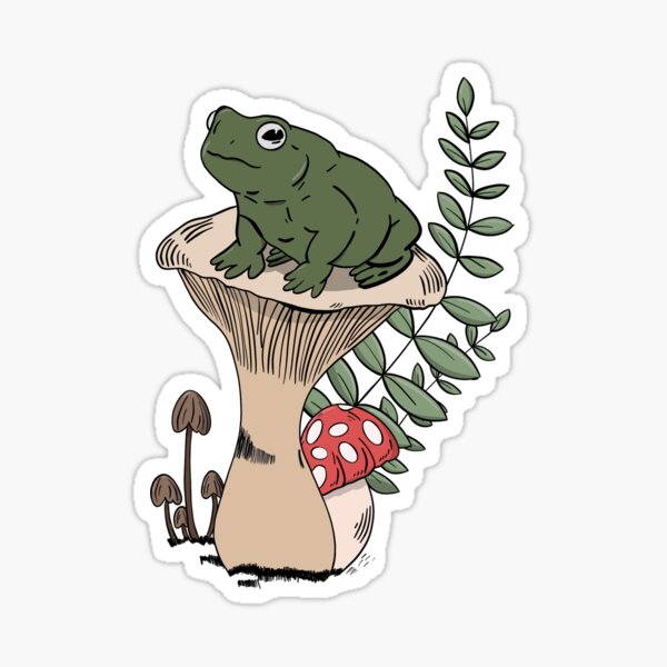 Frog on a mushroom Sticker
