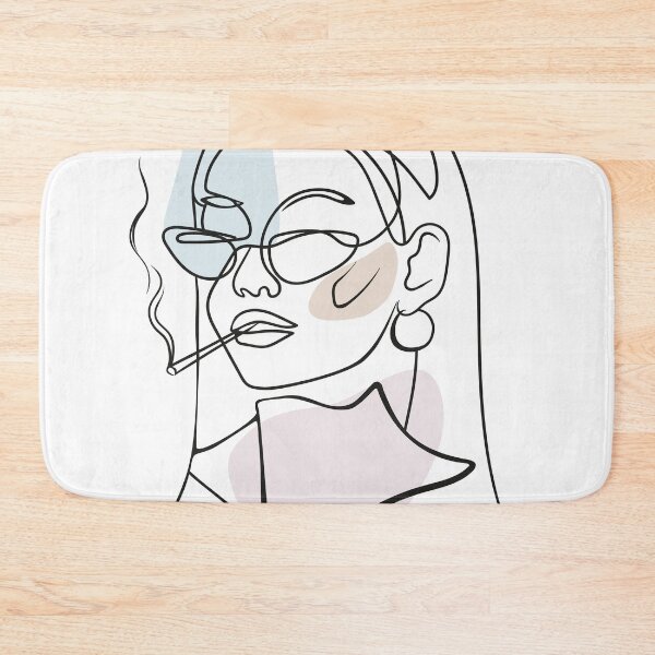 Item preview, OneLine smoking woman in sunglasses designed and sold by OneLine24.