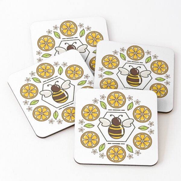 Item preview, Honey Bee and Lemon Mandala | White designed and sold by Wintre2.