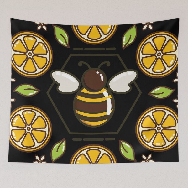 Item preview, Honey Bee and Lemon Mandala | Black designed and sold by Wintre2.