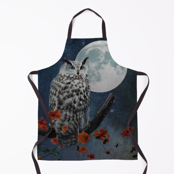 Item preview, Owl with full moon designed and sold by Susanne Margarete Lutz.