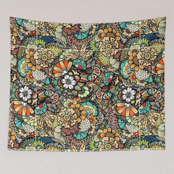 Item preview, Flowers Seamless Pattern Decorative Funny Doodle Plants designed and sold by Red-ElYoubi.
