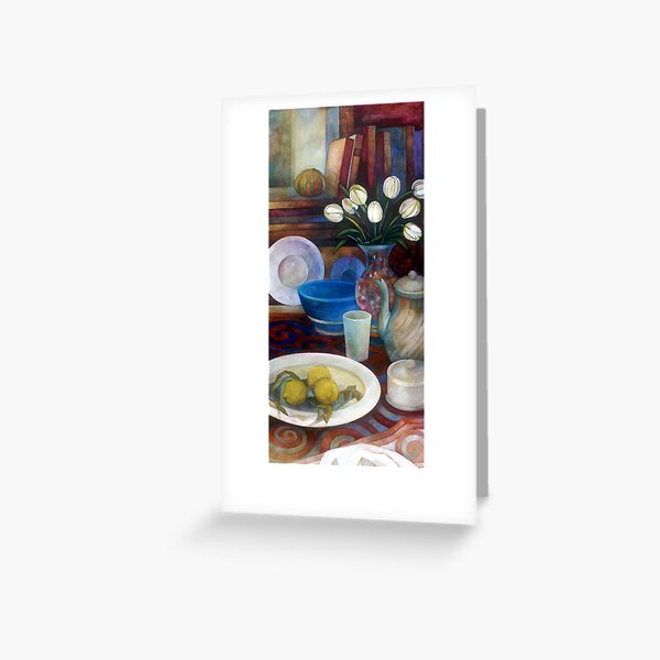still life with tulips Greeting Card