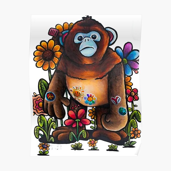 Monkey-Drawin-By-Gawx Poster