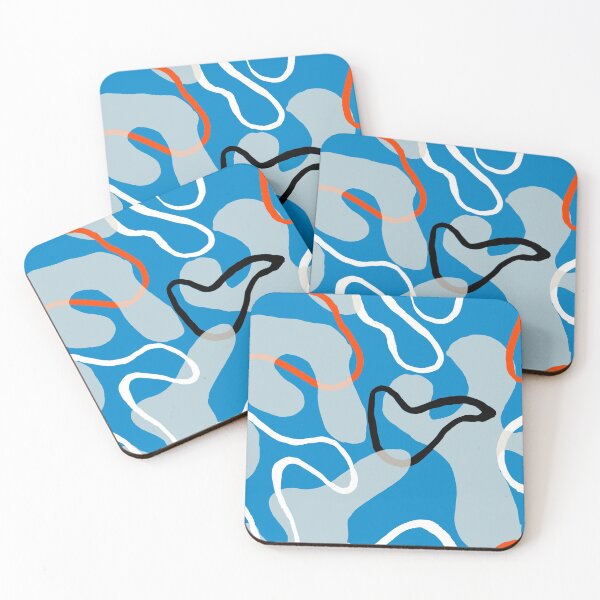 Item preview, Abstract Blue Orange White Black Shapes  designed and sold by hewn505.